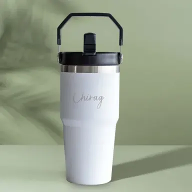 Personalized 600ml Stainless Steel Hydro Sipper Bottle with Handle – Hot & Cold