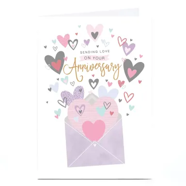 Anniversary Card - Envelope with Hearts