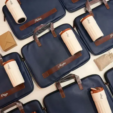 Personalised Laptop Bag & Smart LED Flask Combo