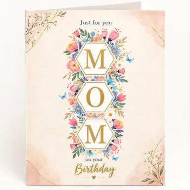 Personalised MOM Birthday Card for Mother