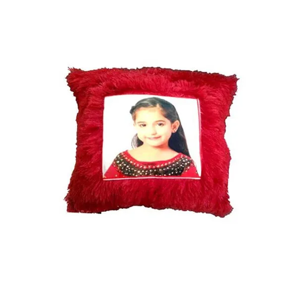 Personalized Square Shaped LED Fur Cushion - Image 2