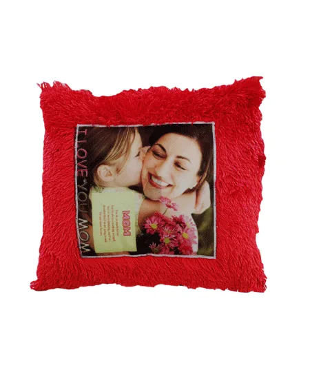 Personalized Square Shaped LED Fur Cushion - Image 3
