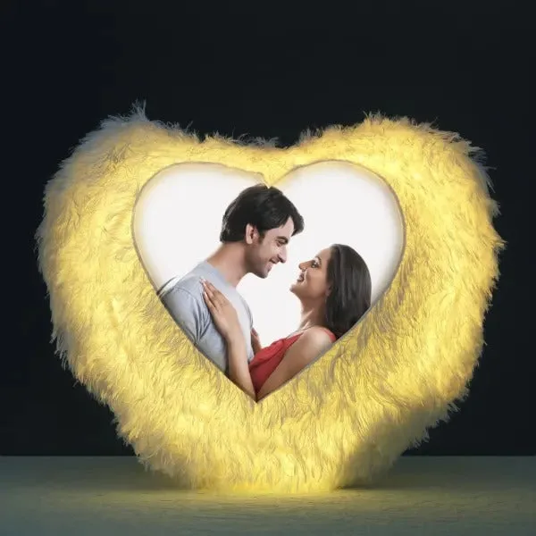 Personalized Square Shaped LED Fur Cushion - Image 5