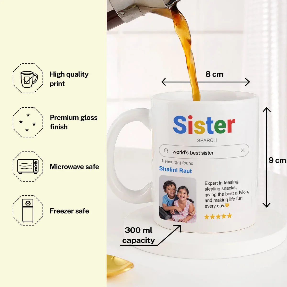 Sister Love Personalized Mug - product view 3