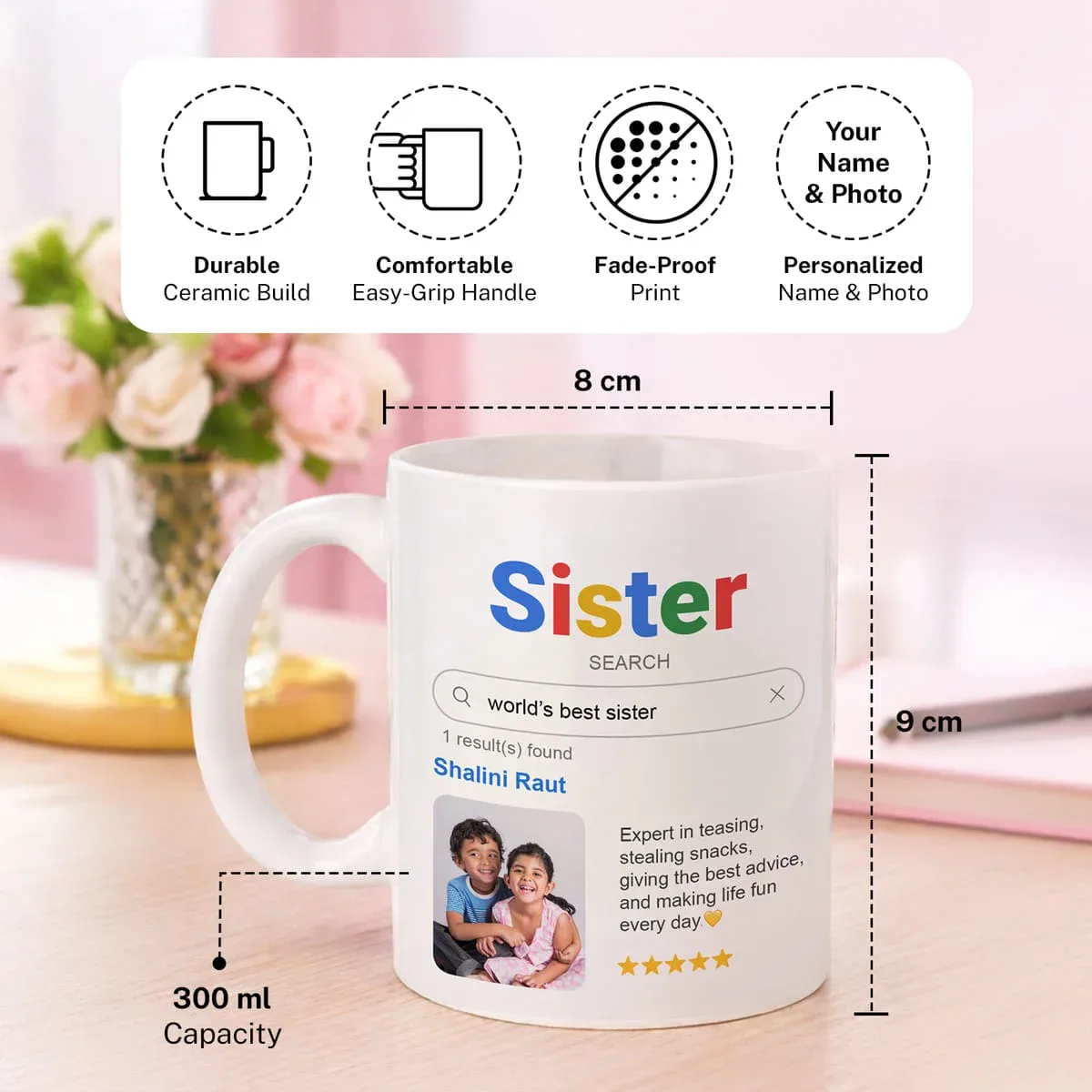 Sister Love Personalized Mug - product view 4