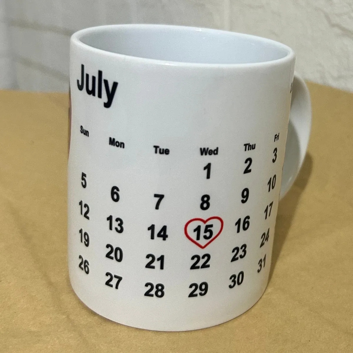 Personalized Photo & Date Calendar Mug – For Anniversary - Image 3