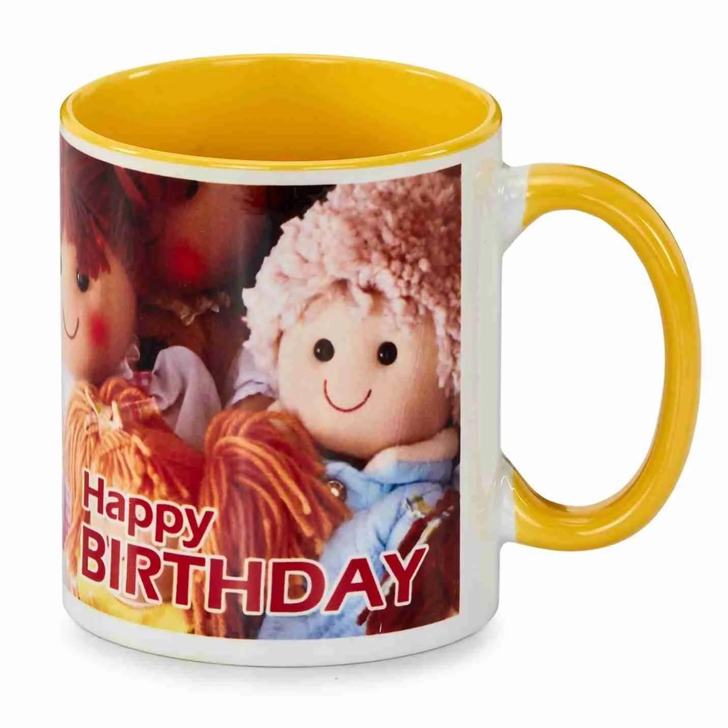 Personalized Inner Yellow Photo Mug