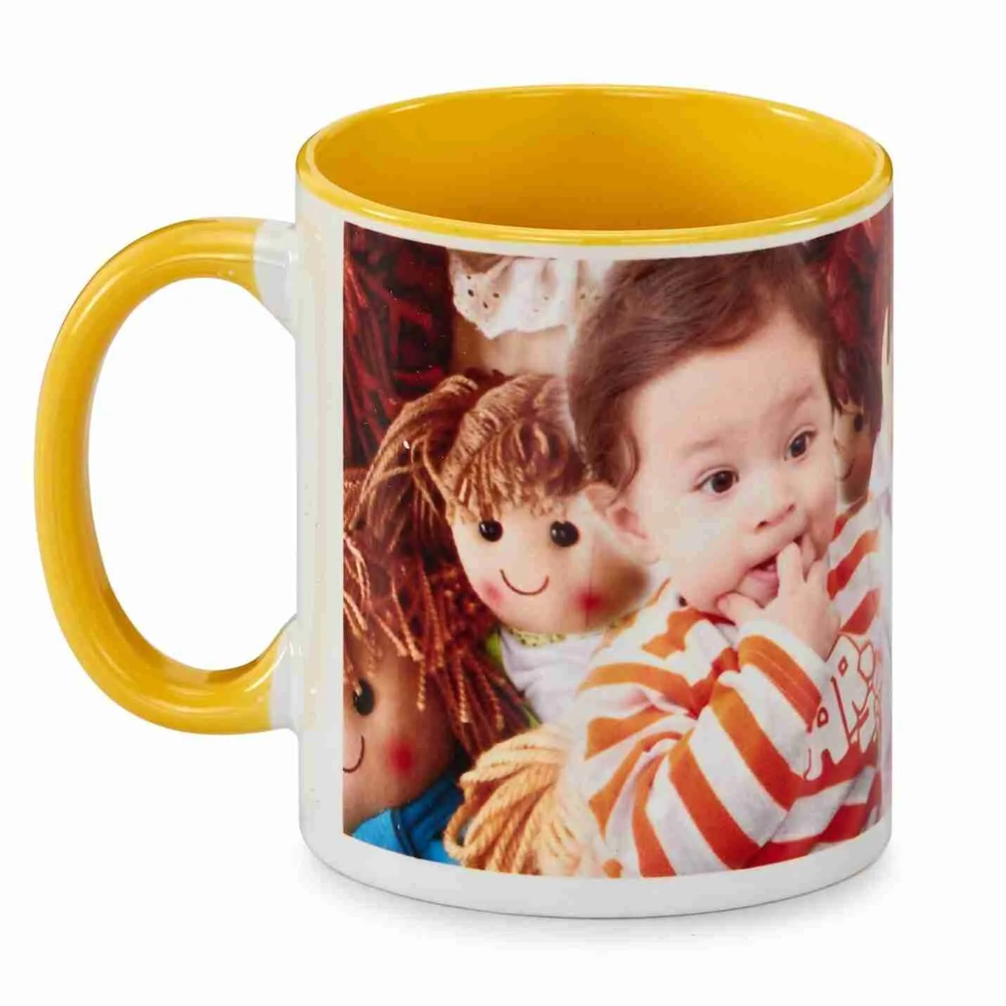 Personalized Inner Yellow Photo Mug