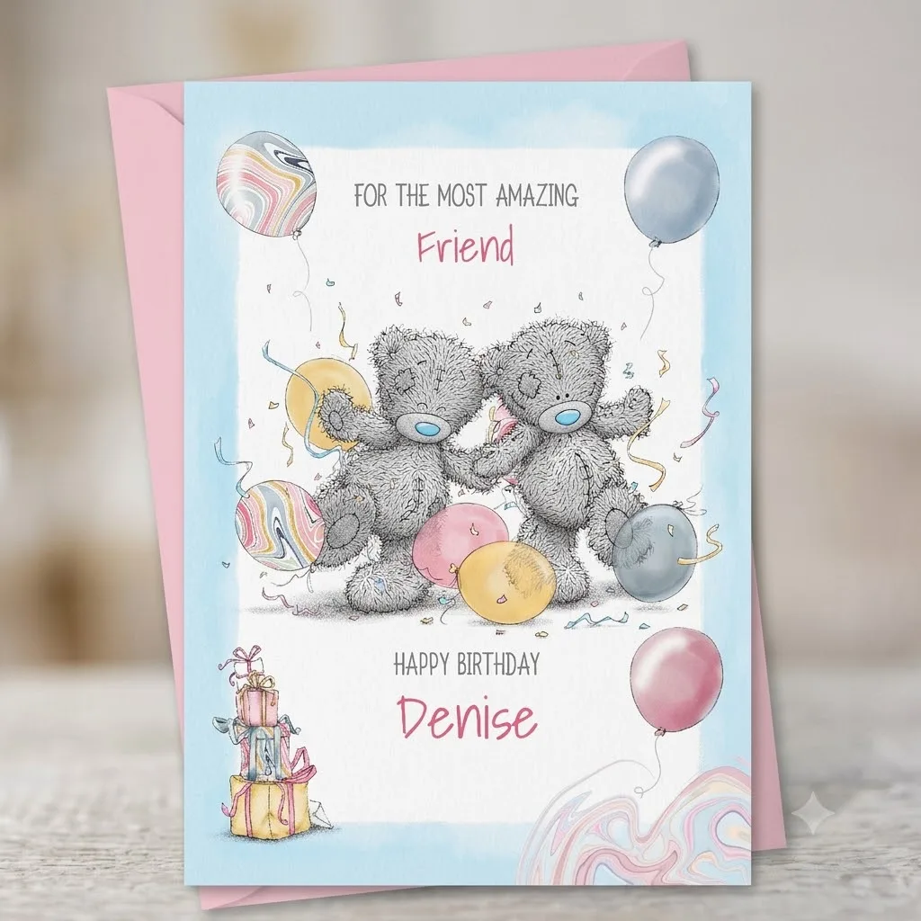 Personalized Tatty Teddy "Most Amazing Friend" Birthday Card - Image 2