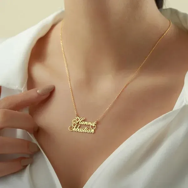 Personalised Gold Plated Heart Name Necklace – Custom Name Jewelry - product view 2