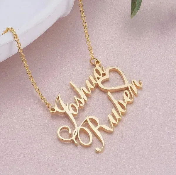 Personalised Gold Plated Heart Name Necklace – Custom Name Jewelry - product view 3