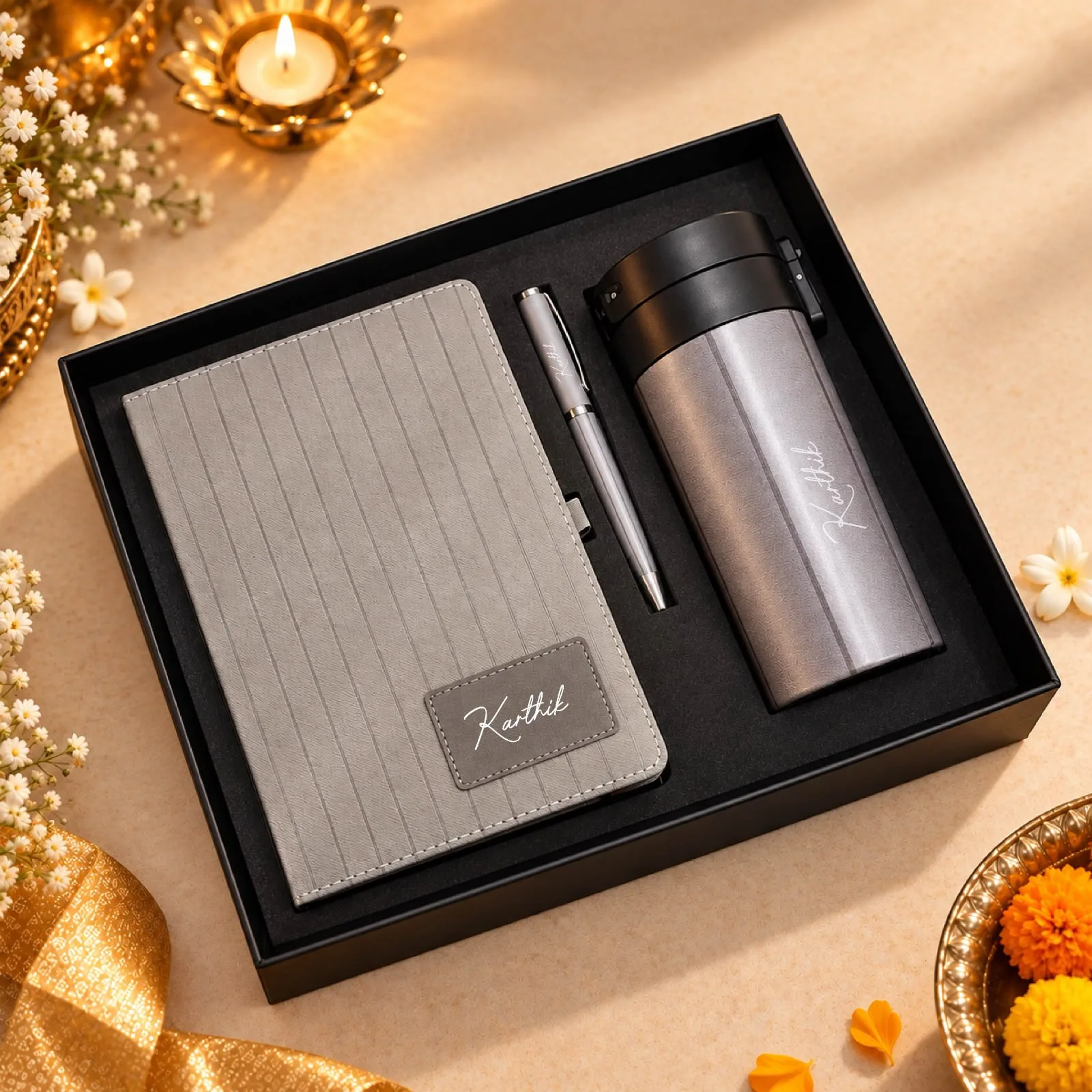 Personalised Diwali Executive Gift Box – Customised 3-in-1 Combo - Image 2