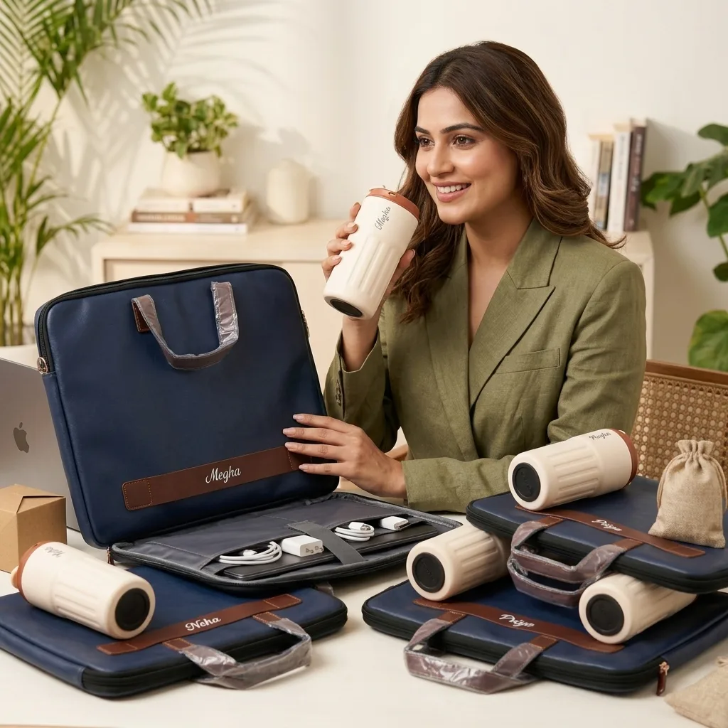 Personalised Laptop Bag & Smart LED Flask Combo - Image 2