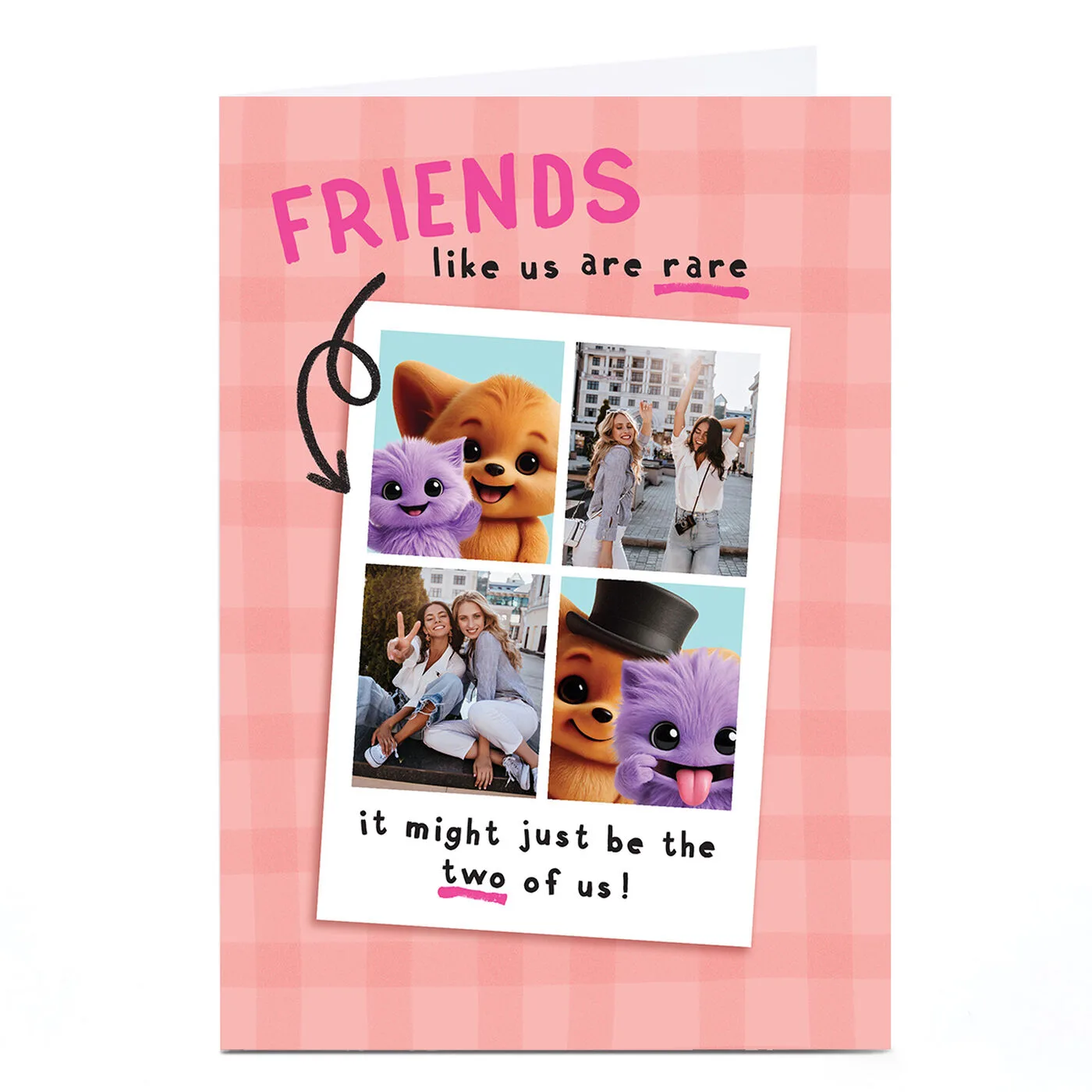 Photo Wimzee Birthday Card - Friends Like Us Are Rare