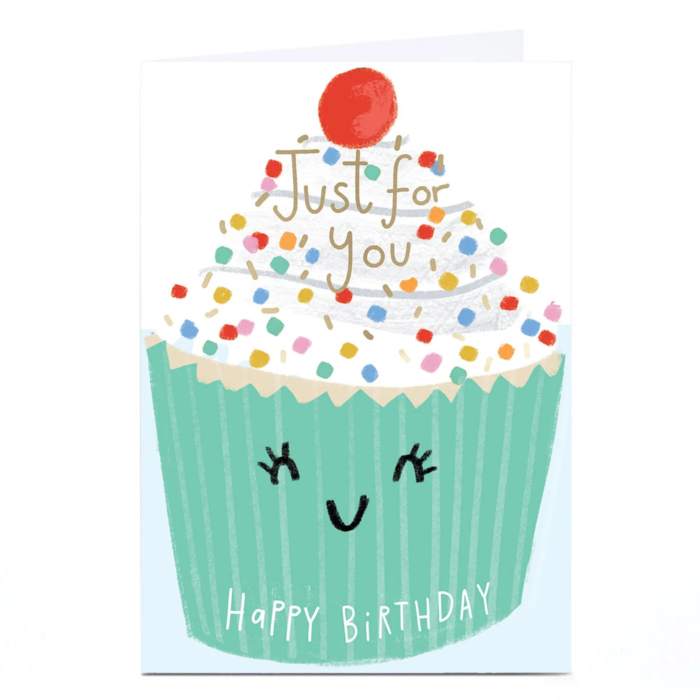 Birthday Card - Just For You Cupcake Smile