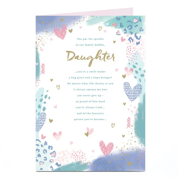 Birthday Card - You Put The Sparkle In Our Family, Daughter