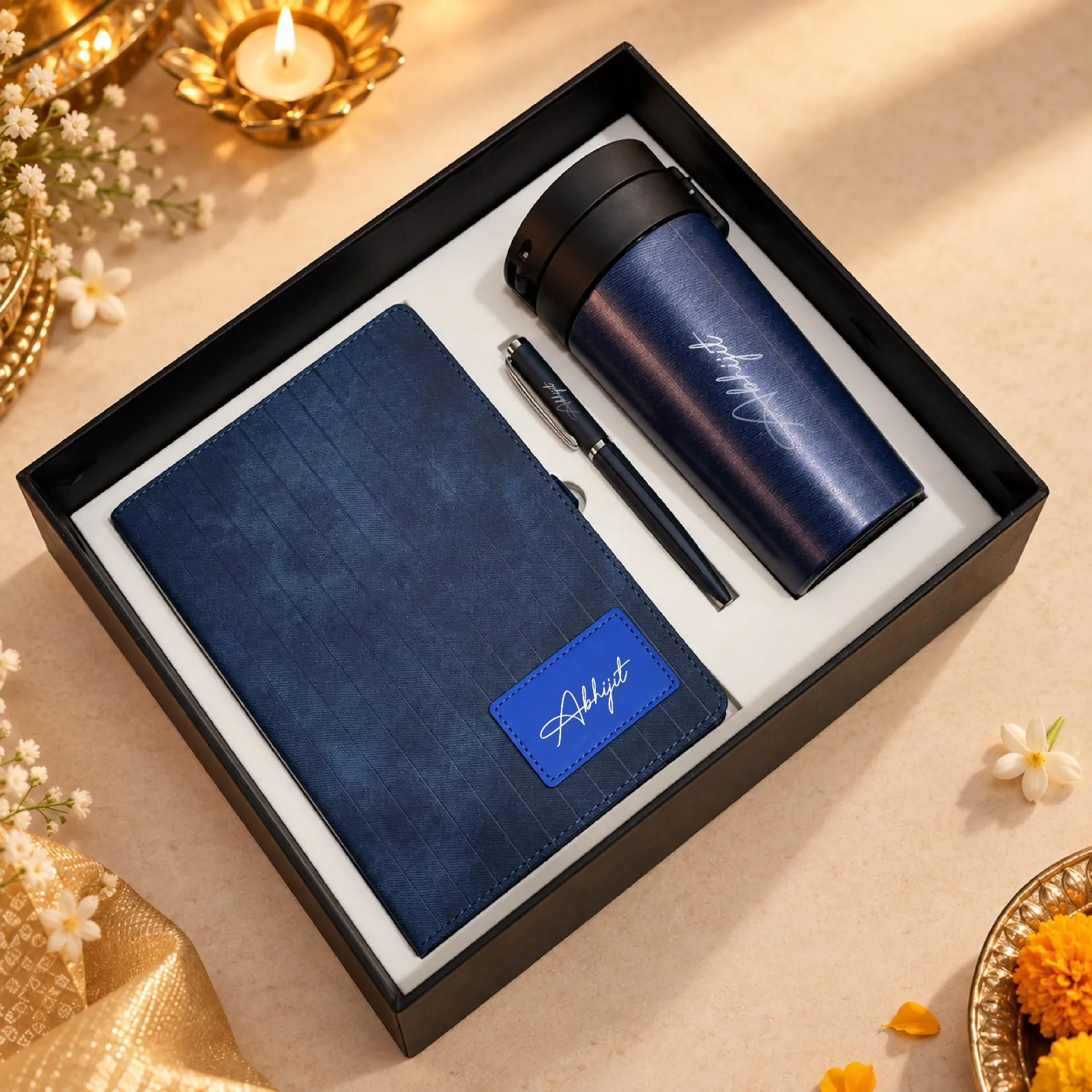 Personalised Diwali Executive Gift Box – Customised 3-in-1 Combo