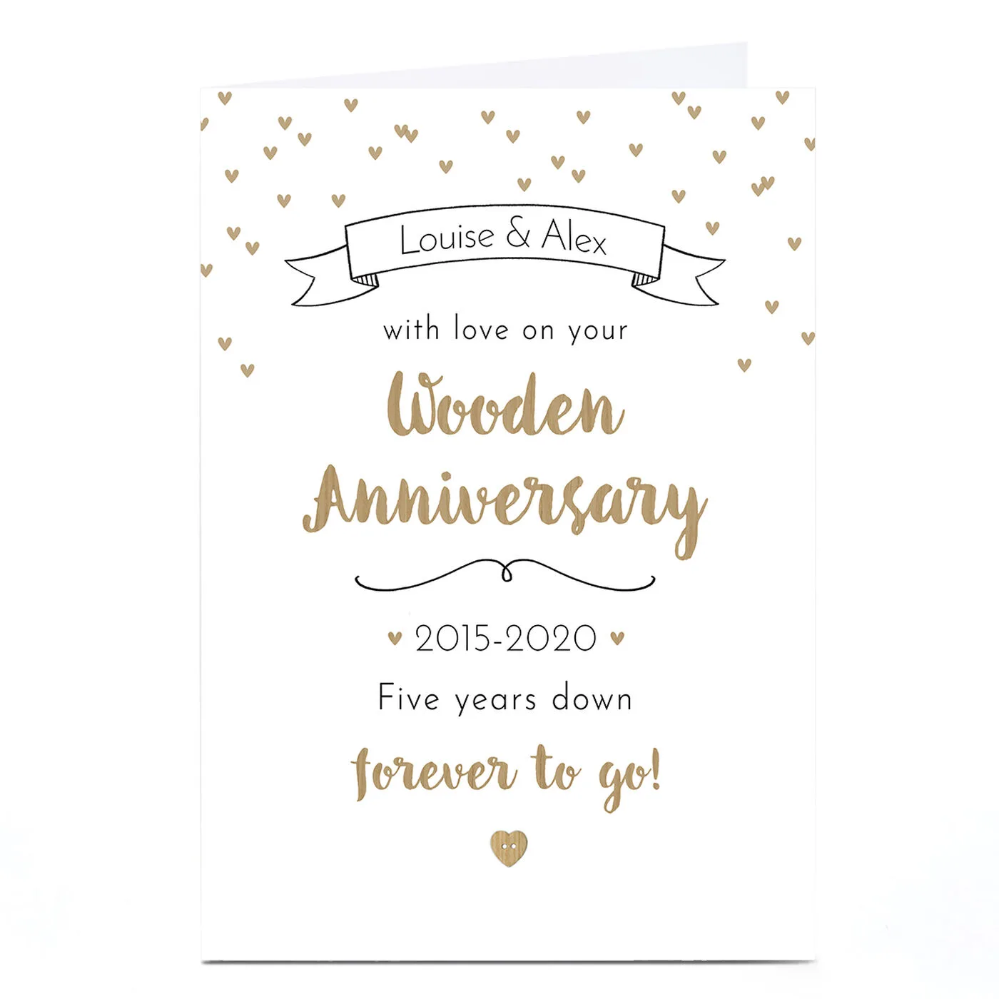 Personalised Anniversary Card - Wooden Anniversary