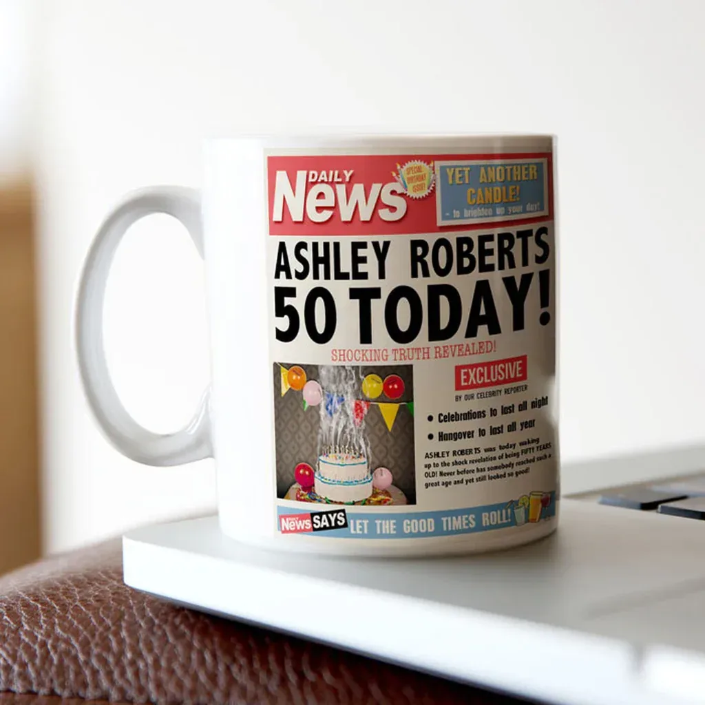 Personalised Mug - 50th Birthday News - Image 2