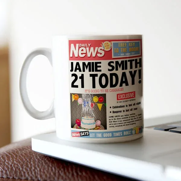 Personalised Mug - 21st Birthday News - Image 3