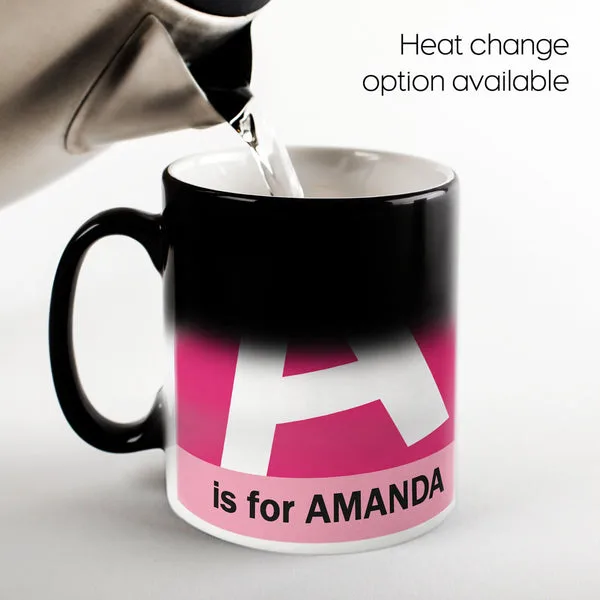 Personalized Pink Name Mug | Custom Initial Coffee Mug - Image 3