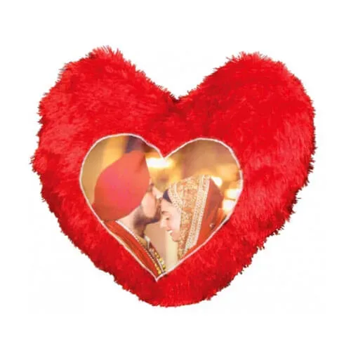 Personalized Red Heart Shaped Cushion - Image 2