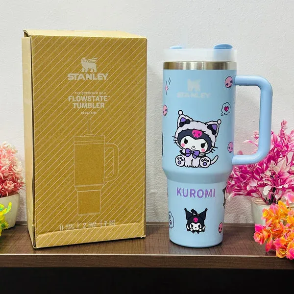 Kuromi Stanley Edition Tumbler – 1200ml Leakproof Insulated Mug with Straw & Handle - Image 2