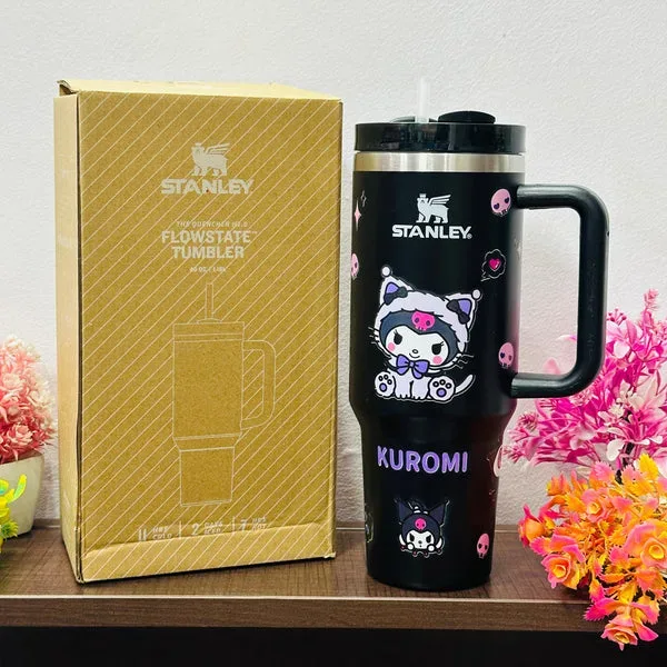 Kuromi Stanley Edition Tumbler – 1200ml Leakproof Insulated Mug with Straw & Handle - Image 3
