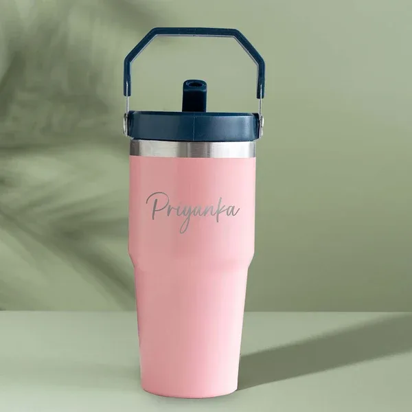 Personalized 600ml Stainless Steel Hydro Sipper Bottle with Handle – Hot & Cold - Image 3
