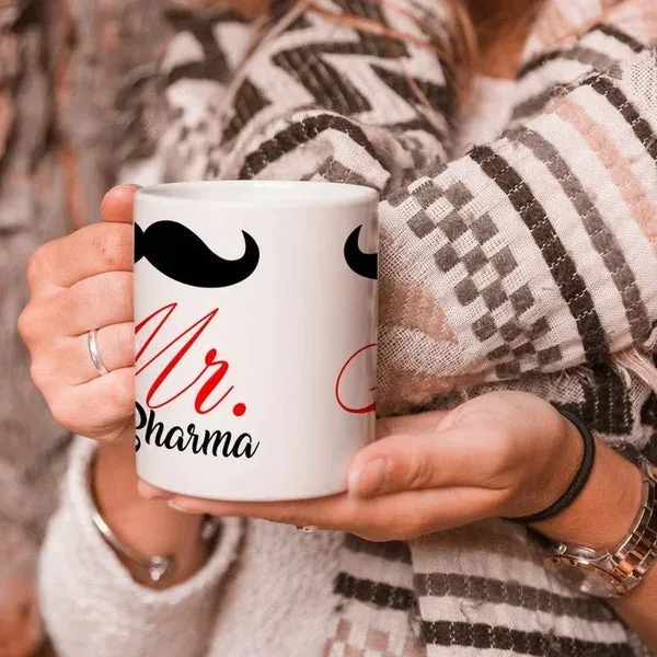 Personalized Mr. & Mrs. Couple Coffee Mugs – Custom Name Printed - Image 3