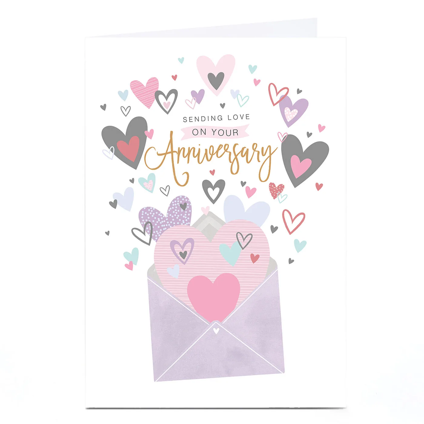 Anniversary Card - Envelope with Hearts