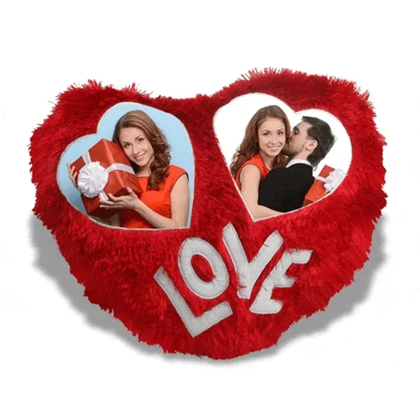 Our Love Story Personalized Fur Cushion – Custom Photo Cushion, Soft Fur Material