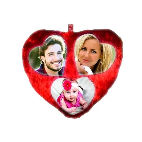 Heart-Shaped Our Love Story Personalized Fur Cushion