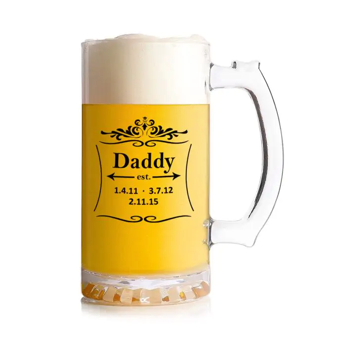Personalised Daddy Transparent Beer Mug For Father's Day - Image 3