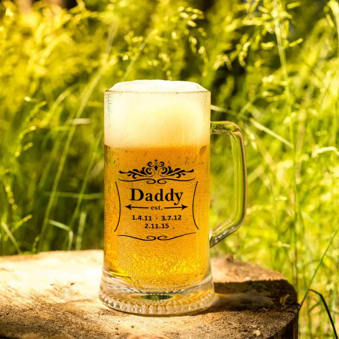 Personalised Daddy Transparent Beer Mug For Father's Day - Image 2