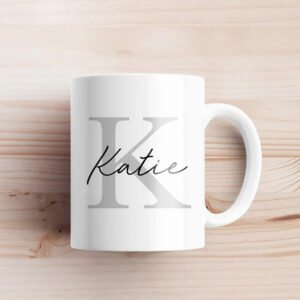 Personalised Name Ceramic Mug with Initial