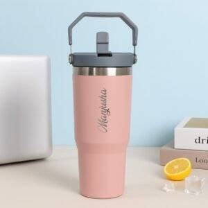 Personalized Pink Hydro Tumbler – 900 ml | Custom Name | Hot & Cold Stainless Steel Flask