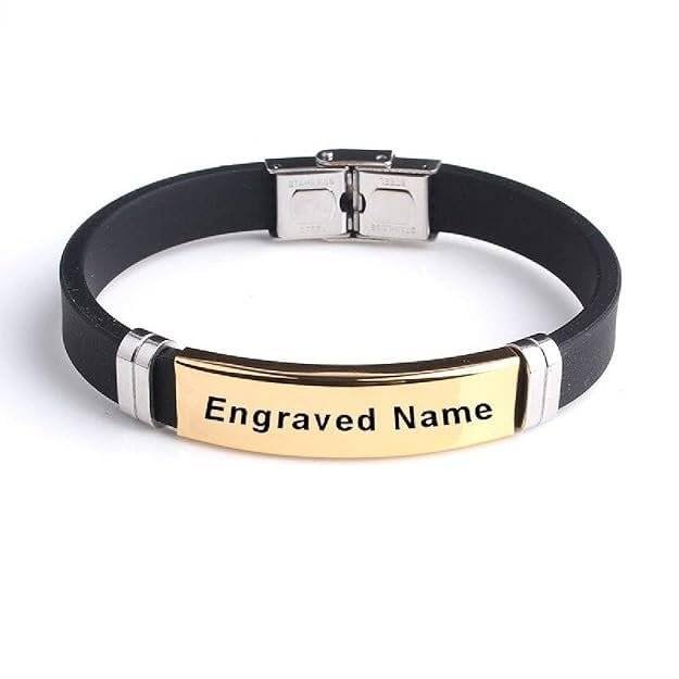 Custom Engraved Name Bracelet – Unisex | Golden Finish